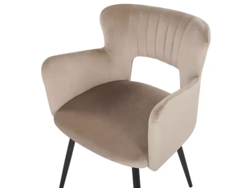 Lot De 2 Chaises De Salle à Manger En Velours Taupe SANILAC -Meilleur Meubles Magasin chaise 17476039