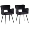 Lot De 2 Chaises De Salle à Manger En Velours Noir SANILAC -Meilleur Meubles Magasin chaise 17476197