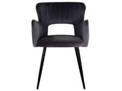 Lot De 2 Chaises De Salle à Manger En Velours Noir SANILAC -Meilleur Meubles Magasin chaise 17476203