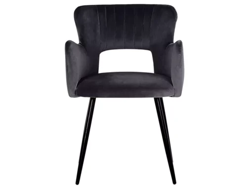 Lot De 2 Chaises De Salle à Manger En Velours Noir SANILAC -Meilleur Meubles Magasin chaise 17476203