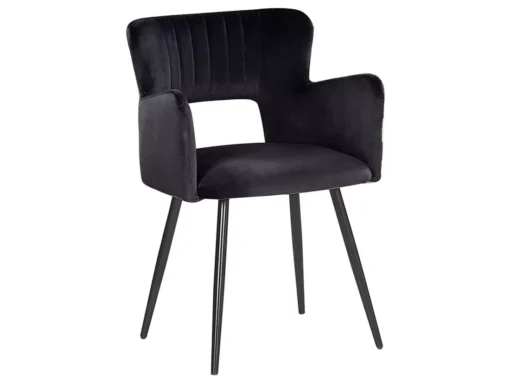 Lot De 2 Chaises De Salle à Manger En Velours Noir SANILAC -Meilleur Meubles Magasin chaise 17476205