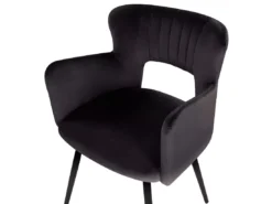Lot De 2 Chaises De Salle à Manger En Velours Noir SANILAC -Meilleur Meubles Magasin chaise 17476209