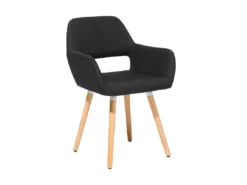 Lot De 2 Chaises En Tissu Noir CHICAGO -Meilleur Meubles Magasin chaise 18030811