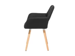 Lot De 2 Chaises En Tissu Noir CHICAGO -Meilleur Meubles Magasin chaise 18030813