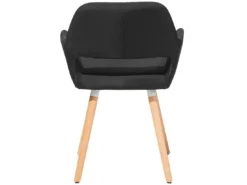 Lot De 2 Chaises En Tissu Noir CHICAGO -Meilleur Meubles Magasin chaise 18030817