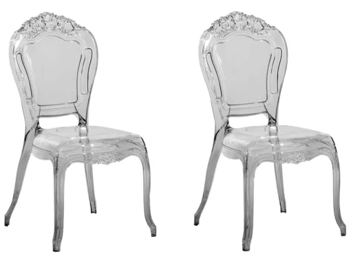 Lot De 2 Chaises De Salle à Manger Noires Transparentes VERMONT -Meilleur Meubles Magasin chaise 18090713