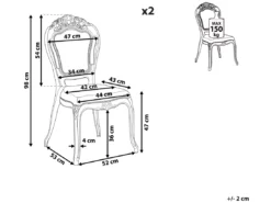 Lot De 2 Chaises De Salle à Manger Noires Transparentes VERMONT -Meilleur Meubles Magasin chaise 18090721