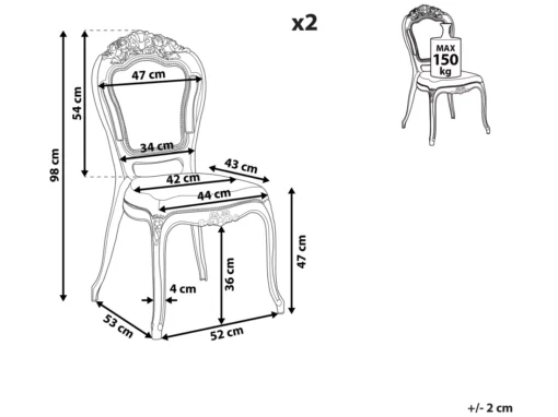 Lot De 2 Chaises De Salle à Manger Noires Transparentes VERMONT -Meilleur Meubles Magasin chaise 18090721