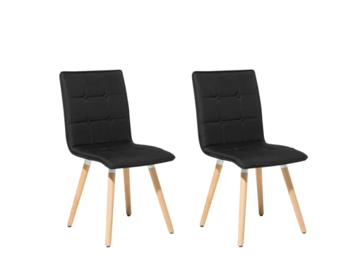 Lot De 2 Chaises En Tissu Noir BROOKLYN -Meilleur Meubles Magasin chaise 18160035