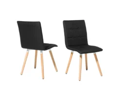 Lot De 2 Chaises En Tissu Noir BROOKLYN -Meilleur Meubles Magasin chaise 18160037
