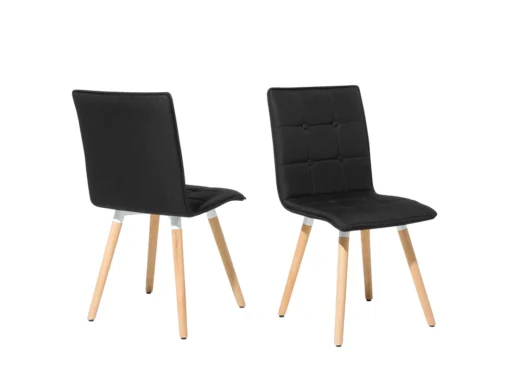 Lot De 2 Chaises En Tissu Noir BROOKLYN -Meilleur Meubles Magasin chaise 18160037