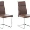Lot De 2 Chaises En Cuir PU Marron Clair ROCKFORD -Meilleur Meubles Magasin chaise 18160645