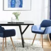Lot De 2 Chaises En Tissu Bleu Marine CHICAGO -Meilleur Meubles Magasin chaise 18163017