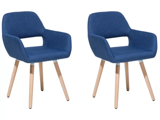Lot De 2 Chaises En Tissu Bleu Marine CHICAGO -Meilleur Meubles Magasin chaise 18163019