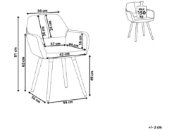 Lot De 2 Chaises En Tissu Bleu Marine CHICAGO -Meilleur Meubles Magasin chaise 18163021