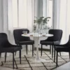 Lot De 2 Chaises En Tissu Noir SOLANO -Meilleur Meubles Magasin chaise 18163173