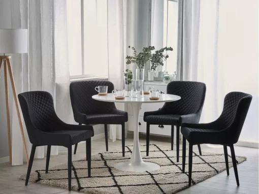 Lot De 2 Chaises En Tissu Noir SOLANO -Meilleur Meubles Magasin chaise 18163173