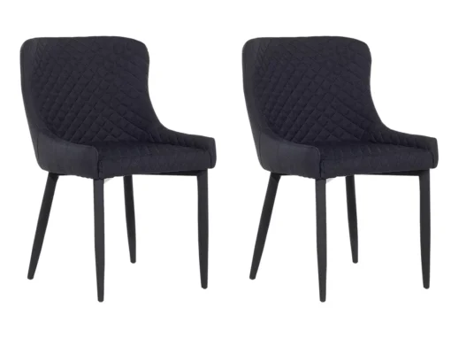Lot De 2 Chaises En Tissu Noir SOLANO -Meilleur Meubles Magasin chaise 18163175