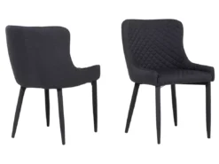 Lot De 2 Chaises En Tissu Noir SOLANO -Meilleur Meubles Magasin chaise 18163179