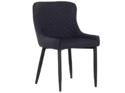 Lot De 2 Chaises En Tissu Noir SOLANO -Meilleur Meubles Magasin chaise 18163181