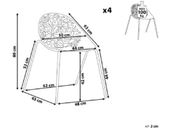 Ensemble De 4 Chaises Grises MUMFORD -Meilleur Meubles Magasin chaise 18195809