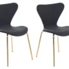 Lot De 2 Chaises De Salle à Manger En Velours Noir Et Doré BOONVILLE -Meilleur Meubles Magasin chaise 18241085