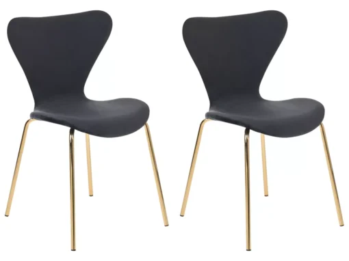 Lot De 2 Chaises De Salle à Manger En Velours Noir Et Doré BOONVILLE -Meilleur Meubles Magasin chaise 18241085
