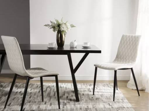 Lot De 2 Chaises De Cuisine En Cuir PU Crème MONTANA -Meilleur Meubles Magasin chaise 18255529