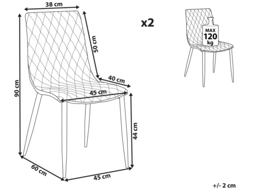 Lot De 2 Chaises De Cuisine En Cuir PU Crème MONTANA -Meilleur Meubles Magasin chaise 18255535