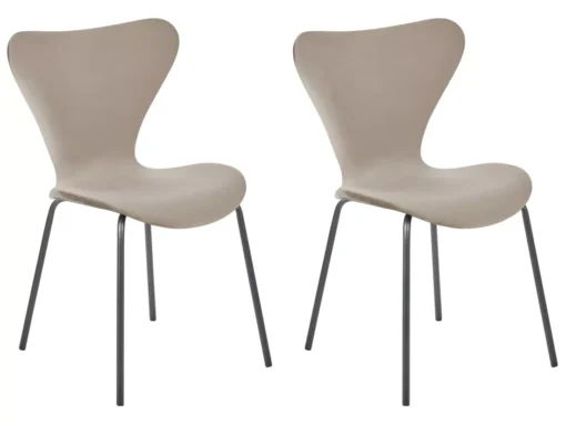 Lot De 2 Chaises De Salle à Manger En Velours Noir Et Taupe BOONVILLE -Meilleur Meubles Magasin chaise 18255783