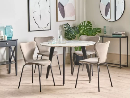 Lot De 2 Chaises De Salle à Manger En Velours Noir Et Taupe BOONVILLE -Meilleur Meubles Magasin chaise 18255785