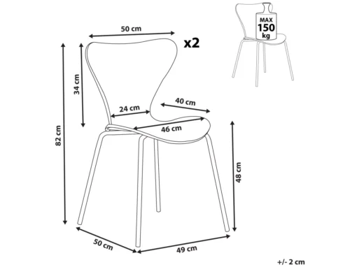 Lot De 2 Chaises De Salle à Manger En Velours Noir Et Taupe BOONVILLE -Meilleur Meubles Magasin chaise 18255787