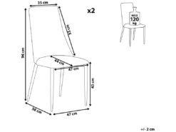 Lot De 2 Chaises De Salle à Manger En Cuir PU Marron Doré CLAYTON -Meilleur Meubles Magasin chaise 18257761