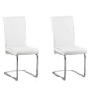 Lot De 2 Chaises De Salle à Manger En Cuir PU Blanc Cassé ROVARD -Meilleur Meubles Magasin chaise 18447207