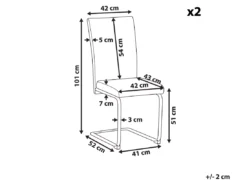 Lot De 2 Chaises De Salle à Manger En Cuir PU Blanc Cassé ROVARD -Meilleur Meubles Magasin chaise 18447215