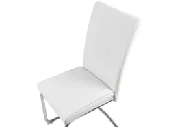 Lot De 2 Chaises De Salle à Manger En Cuir PU Blanc Cassé ROVARD -Meilleur Meubles Magasin chaise 18447219