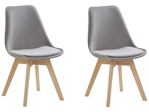 Lot De 2 Chaises En Velours Gris DAKOTA II -Meilleur Meubles Magasin chaise 18447261