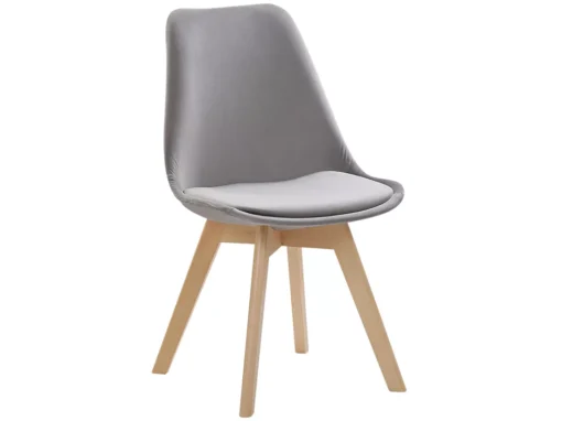 Lot De 2 Chaises En Velours Gris DAKOTA II -Meilleur Meubles Magasin chaise 18447269