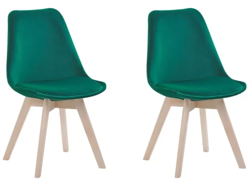 Lot De 2 Chaises En Velours Vert DAKOTA II -Meilleur Meubles Magasin chaise 18447297