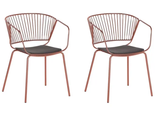Lot De 2 Chaises En Métal Cuivré RIGBY -Meilleur Meubles Magasin chaise 18447427