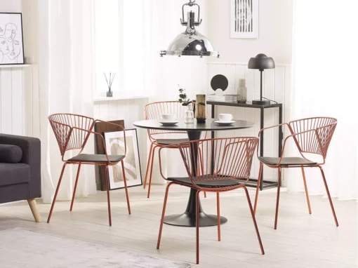 Lot De 2 Chaises En Métal Cuivré RIGBY -Meilleur Meubles Magasin chaise 18447429