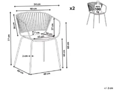 Lot De 2 Chaises En Métal Cuivré RIGBY -Meilleur Meubles Magasin chaise 18447431