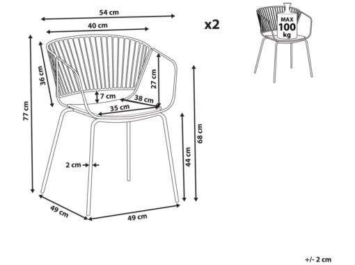 Lot De 2 Chaises En Métal Cuivré RIGBY -Meilleur Meubles Magasin chaise 18447431