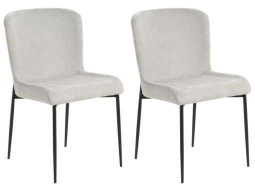 Lot De 2 Chaises De Salle à Manger En Tissu Gris ADA -Meilleur Meubles Magasin chaise 18757405