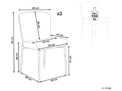 Lot De 2 Chaises De Salle à Manger En Tissu Gris ADA -Meilleur Meubles Magasin chaise 18757409