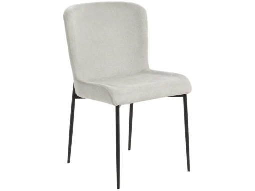 Lot De 2 Chaises De Salle à Manger En Tissu Gris ADA -Meilleur Meubles Magasin chaise 18757411