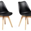 Lot De 2 Chaises Noires Avec Pieds En Bois DAKOTA II -Meilleur Meubles Magasin chaise 18757499