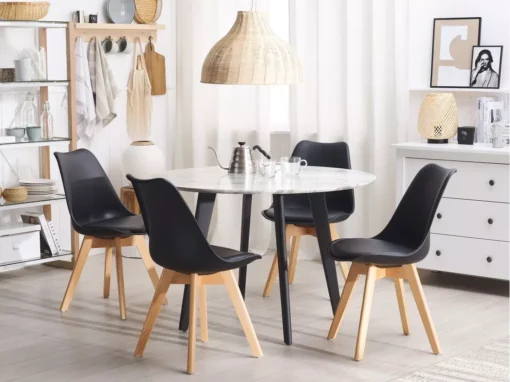 Lot De 2 Chaises Noires Avec Pieds En Bois DAKOTA II -Meilleur Meubles Magasin chaise 18757501