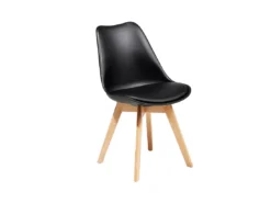 Lot De 2 Chaises Noires Avec Pieds En Bois DAKOTA II -Meilleur Meubles Magasin chaise 18757503