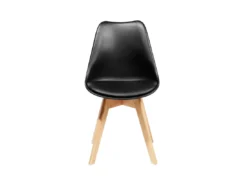 Lot De 2 Chaises Noires Avec Pieds En Bois DAKOTA II -Meilleur Meubles Magasin chaise 18757505